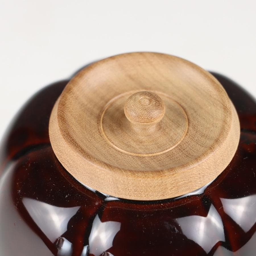 Y2888-3 茶道具 中村宗悦 如心斎好写 阿古陀茶入 共箱・仕