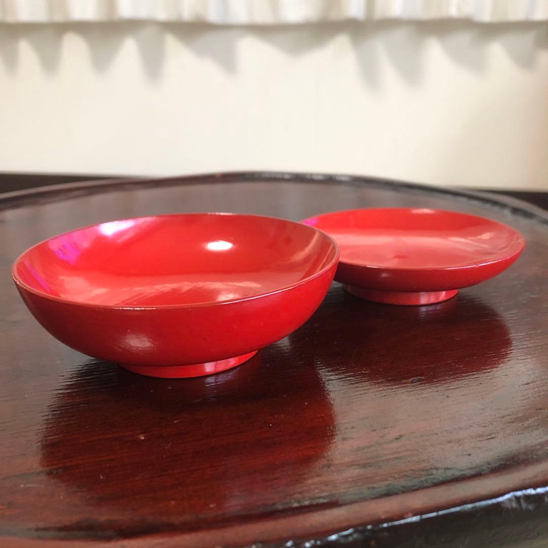 四つ組椀 漆椀4客セット 漆器 朱椀 昔椀 浄法寺塗