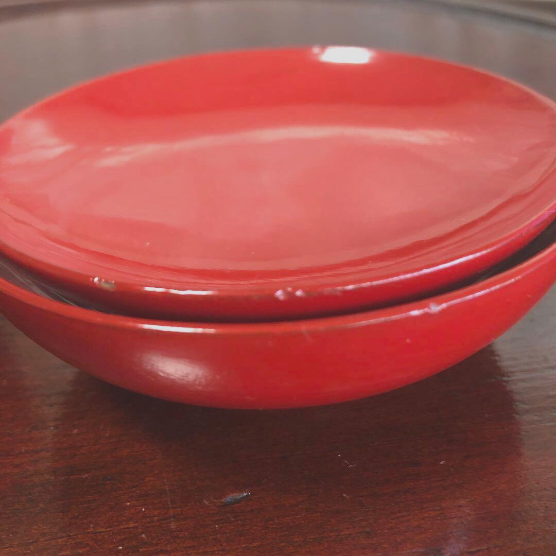 四つ組椀　漆椀4客セット　漆器　朱椀　昔椀　浄法寺塗　天然木　アンティーク