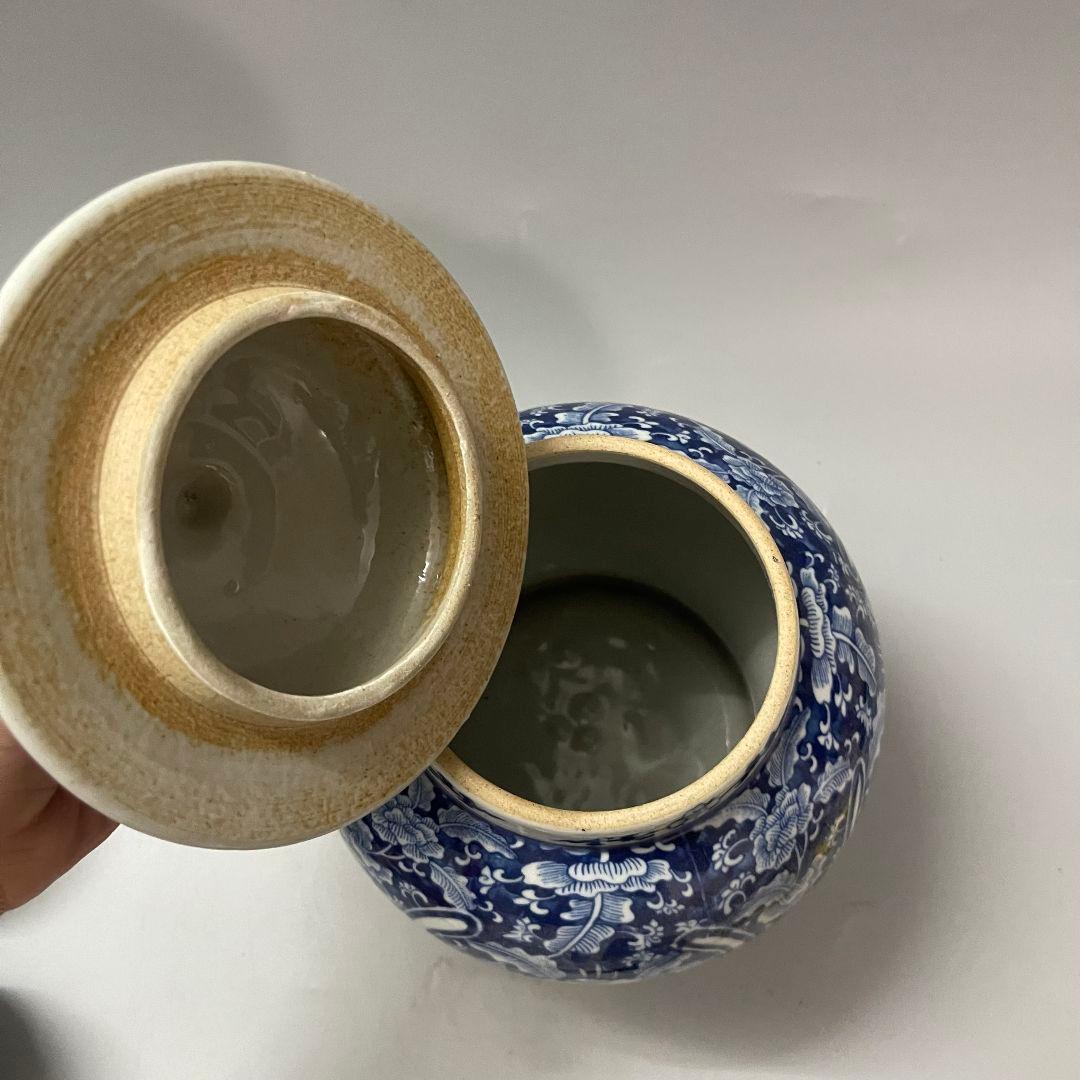 清末期青花磁器将軍壺 景徳鎮 陶磁器 装飾品 現代工芸品 美術品 置物