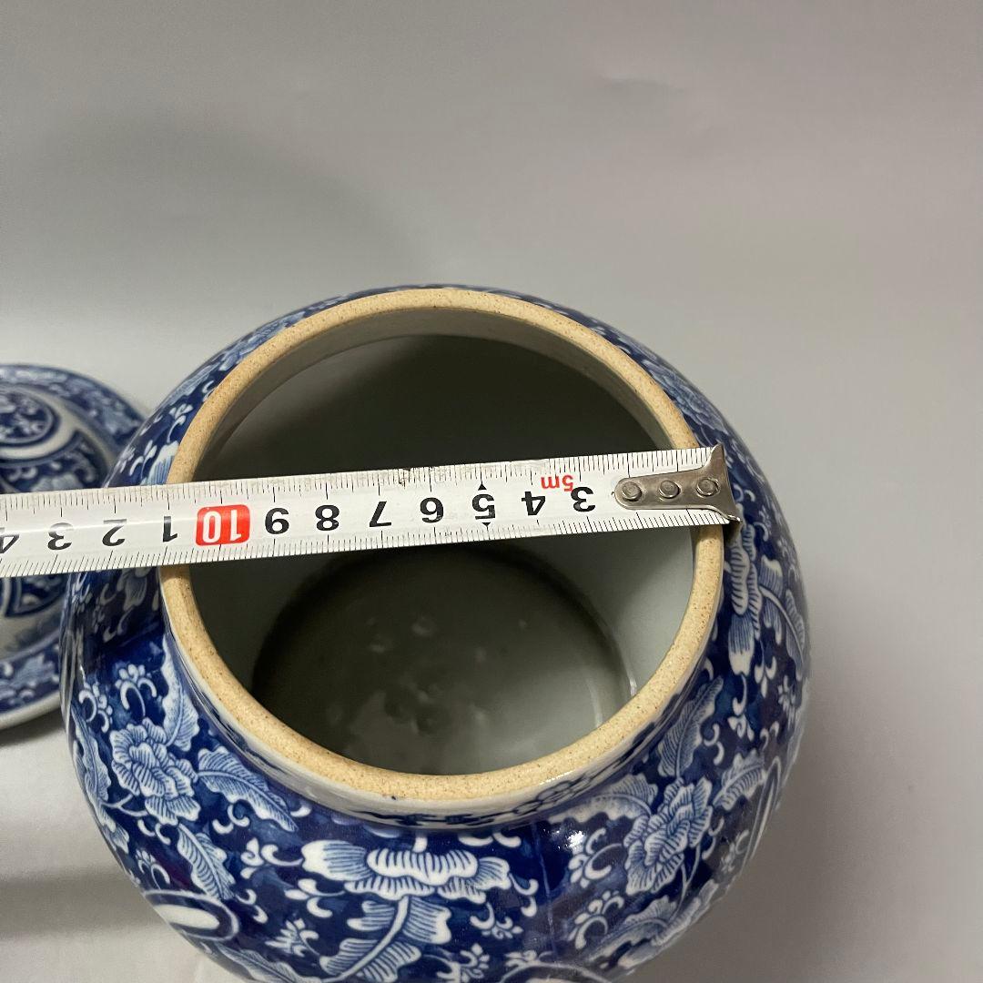 清末期青花磁器将軍壺 景徳鎮 陶磁器 装飾品 現代工芸品 美術品 置物