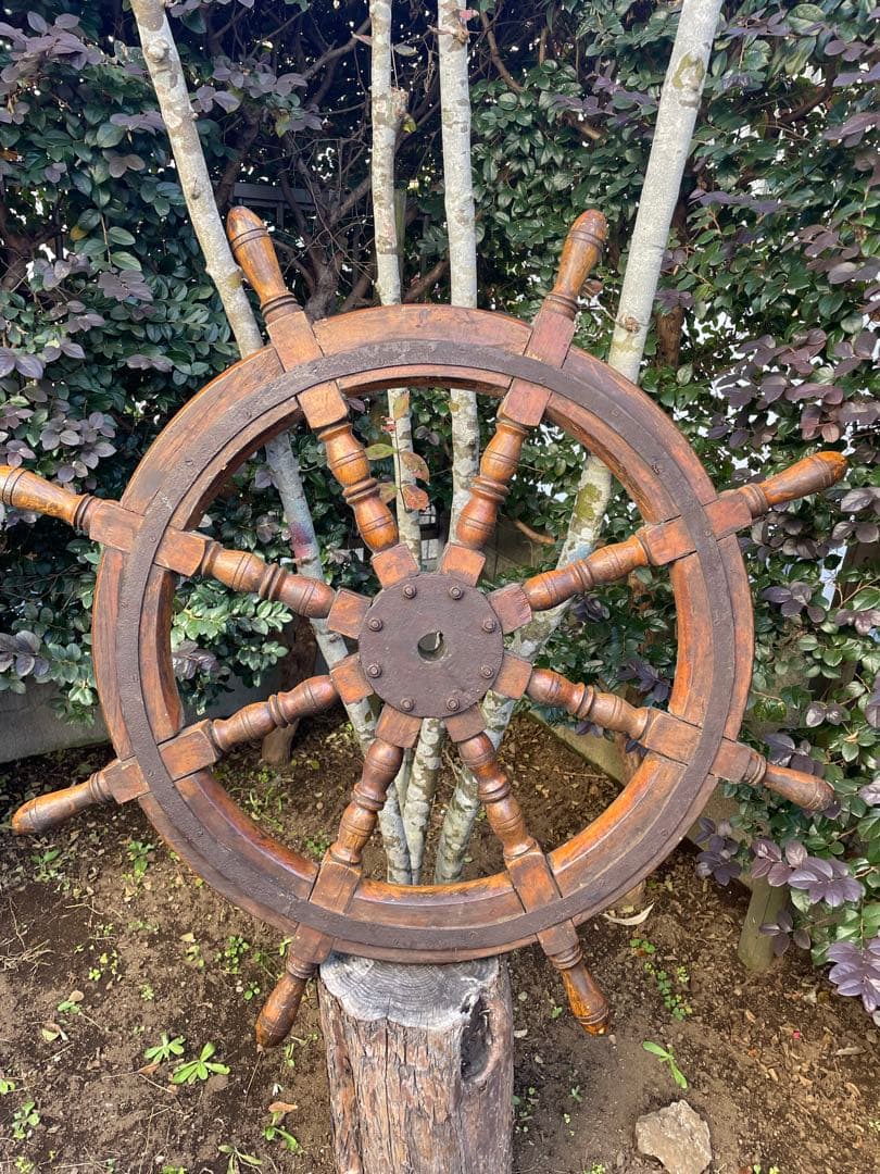 木製・船舵 アンティーク インテリア