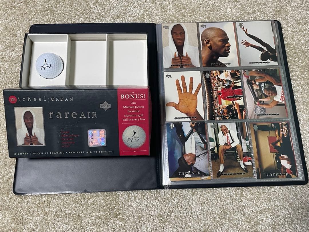 Michael Jordan rare AIR / ジョーダン＋おまけカード付き 1997 UD Michael Jordan Rare Air 85 Card Set W/ Golf Ball 84