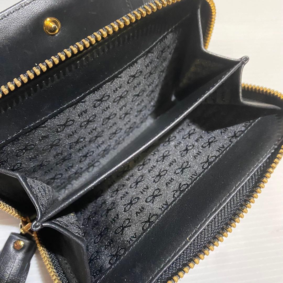 【美品】ANYA HINDMARCH　スマイリー2つ折り財布　ブラック