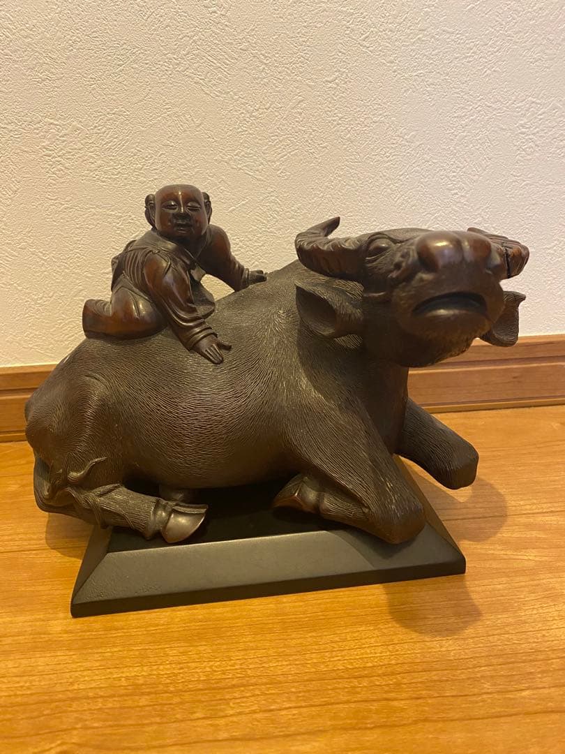 紫檀、彫刻水牛牧童像、サイズ長さ25cm重さ約1830g 紫檀、彫刻水牛牧童像、サイズ長さ25cm重さ約1830g 【公式通販】