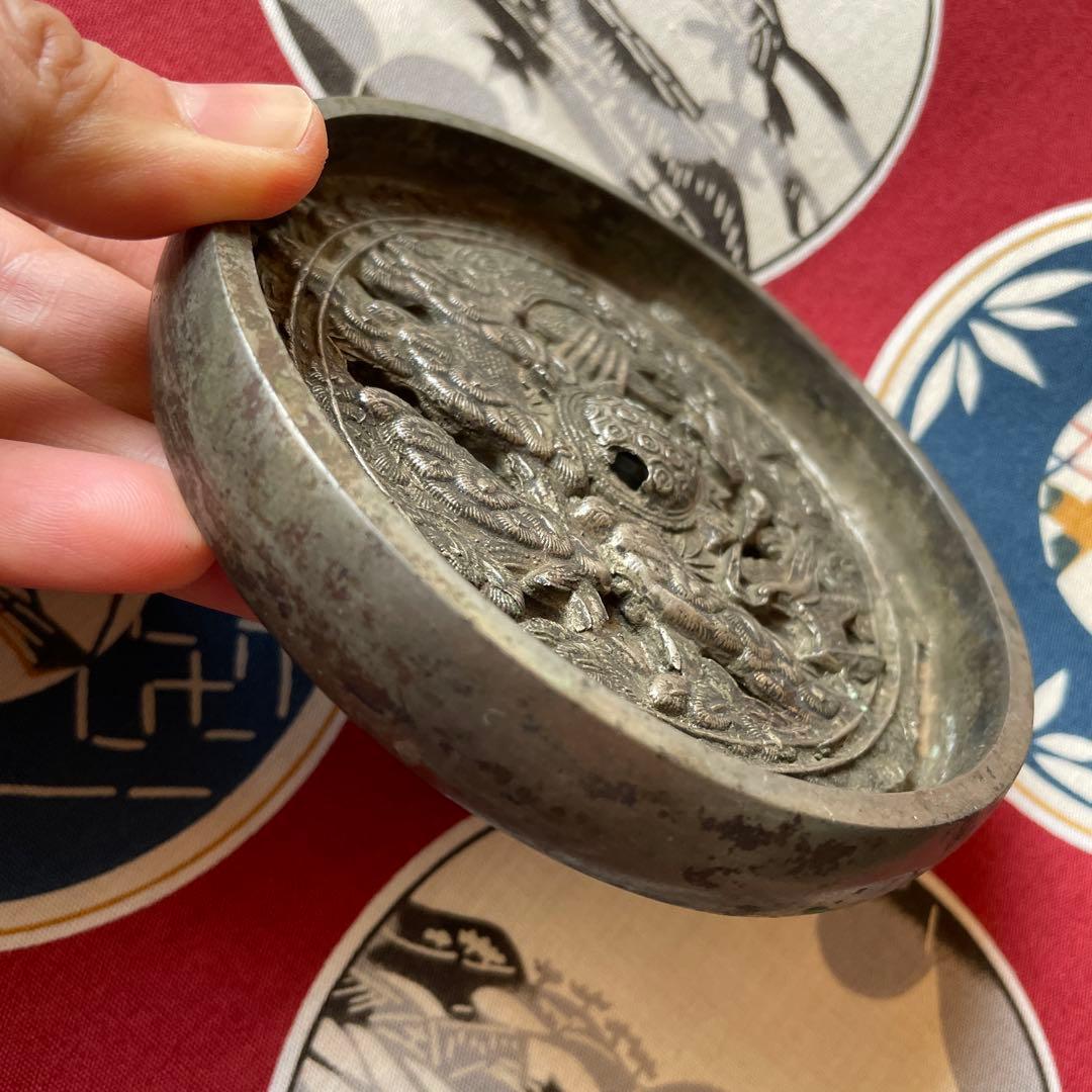 青銅鏡 鶴 亀 松