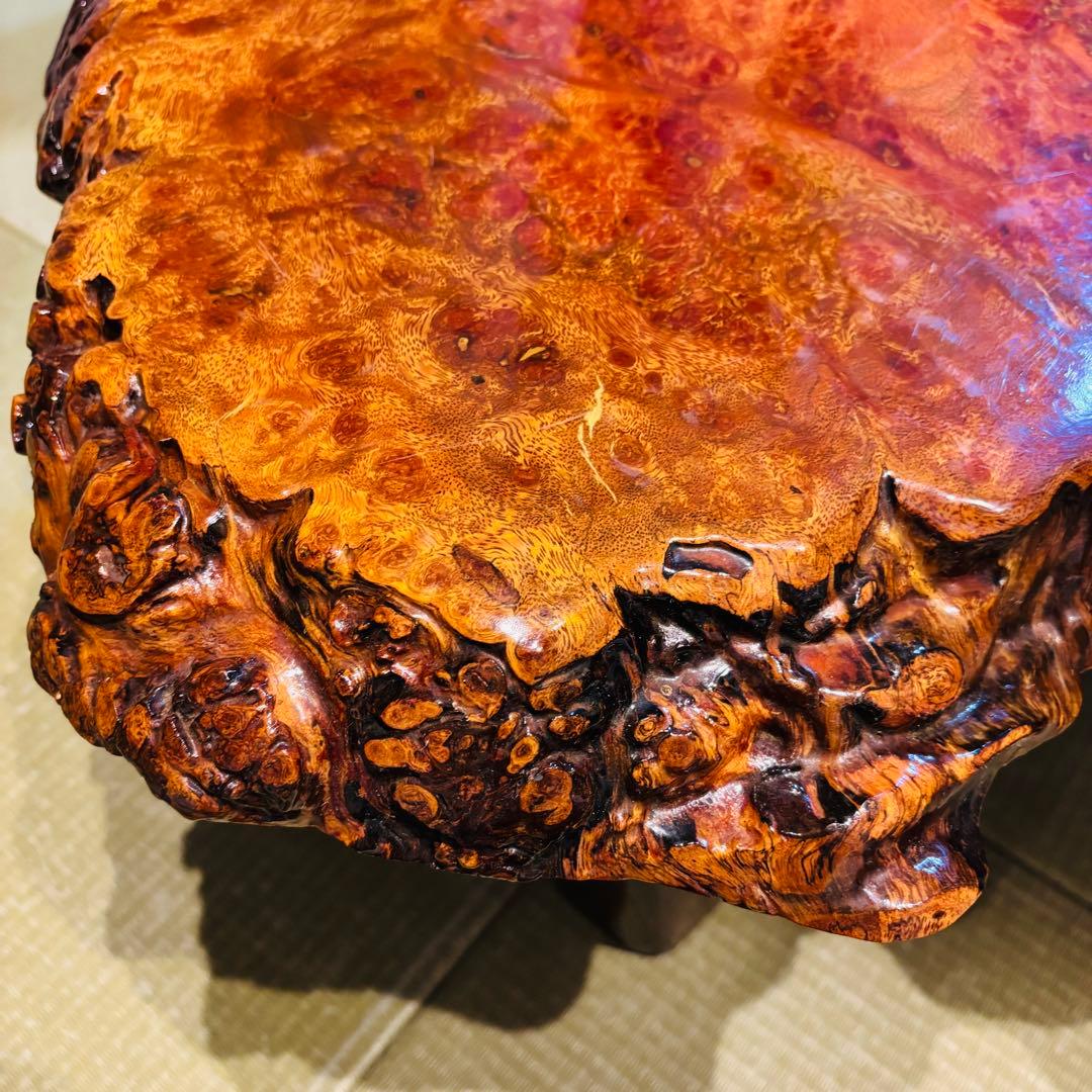 花梨 一枚板 天然木 花台 テーブル ローテーブル 瘤 座卓 飾り台