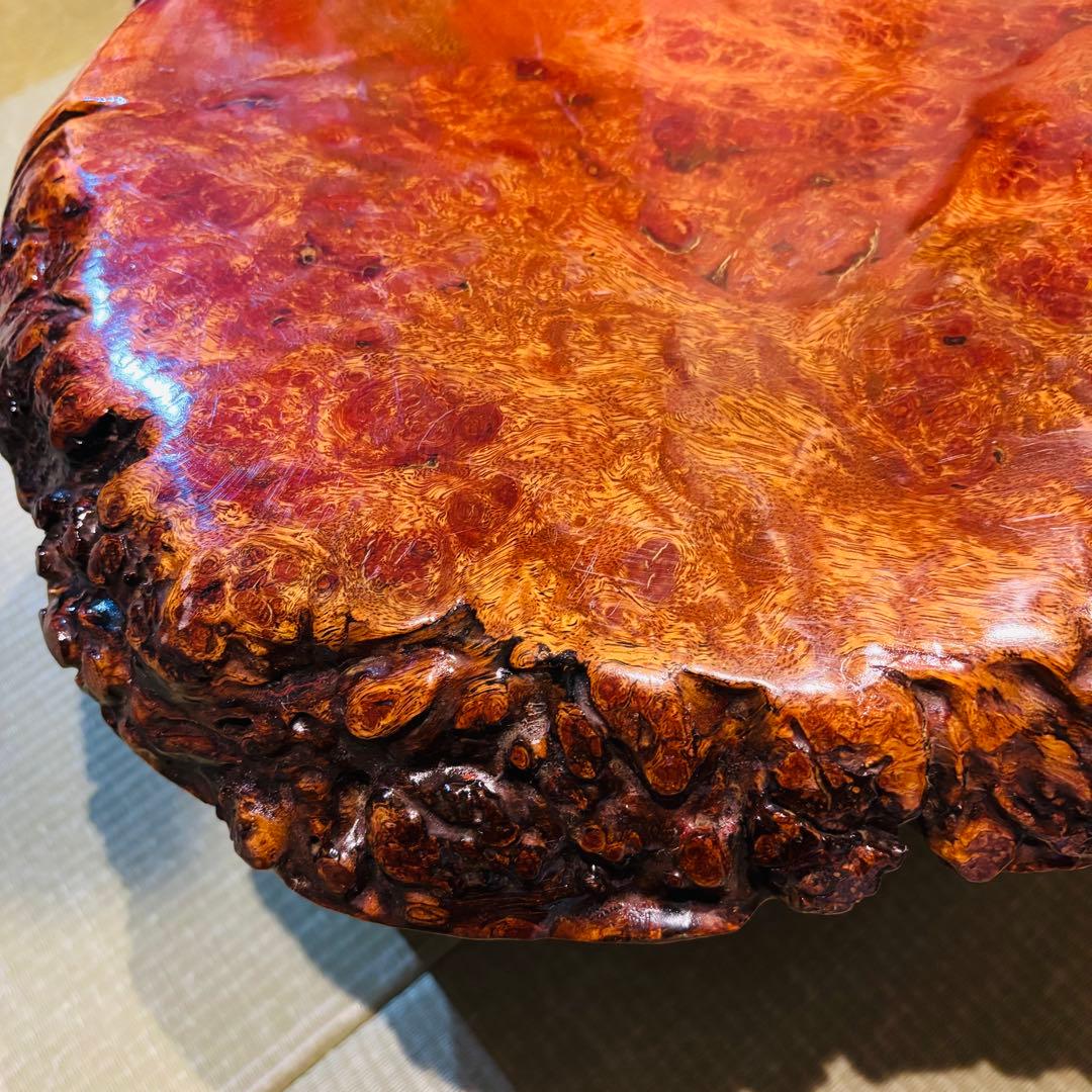 花梨 一枚板 天然木 花台 テーブル ローテーブル 瘤 座卓 飾り台