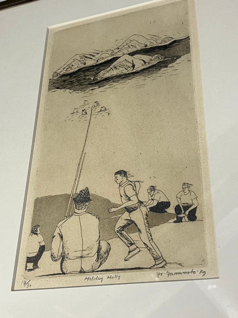 真作】山本容子 銅版画 限定30部 大判シート4枚 直筆サイン エッチング