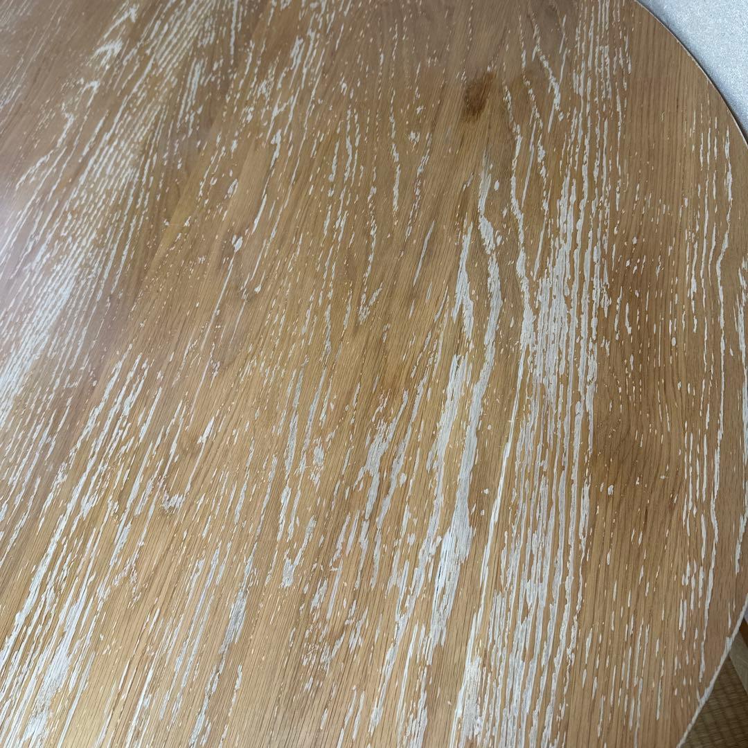 たのメル便/直引　天然木オーク無垢ダイニングテーブルのみ  円型120