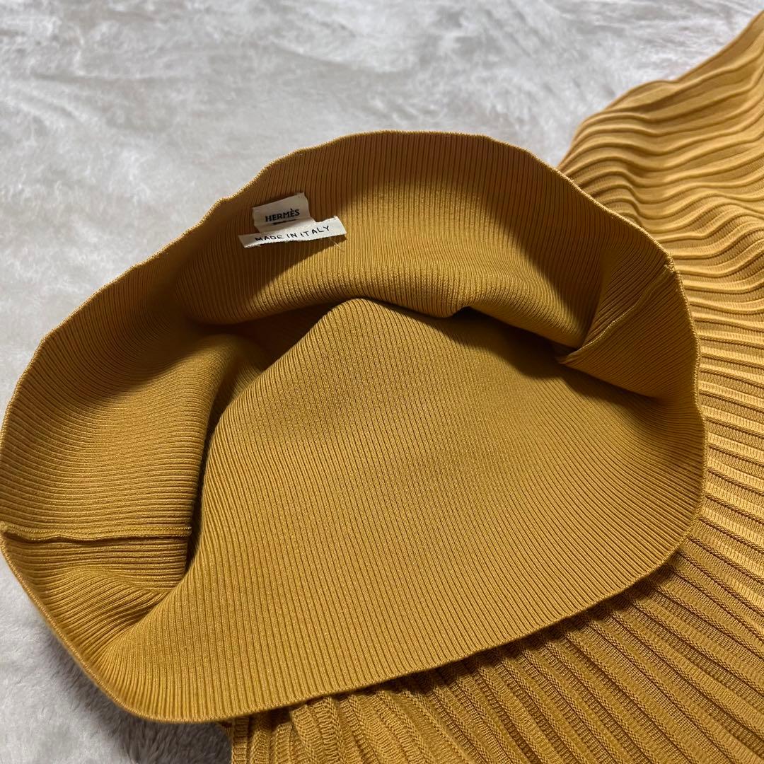 ピッキー　　リブニット　スカート　コットン、シルク