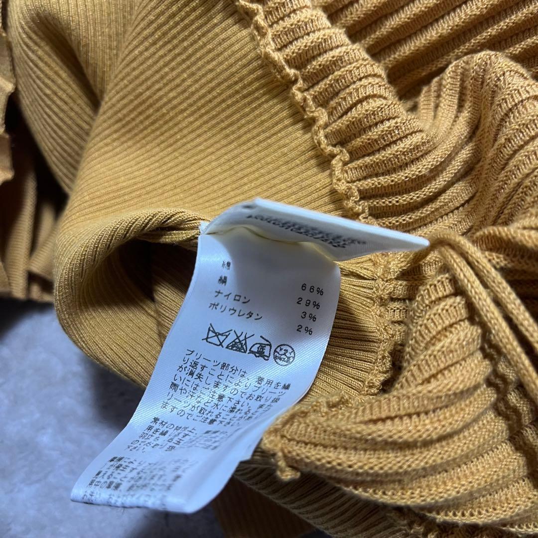 ピッキー　　リブニット　スカート　コットン、シルク