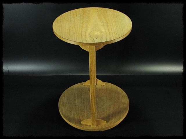 駒沢 利斎 利休好 桐 丸卓 棚物 茶道具 千家十職 指物師 共