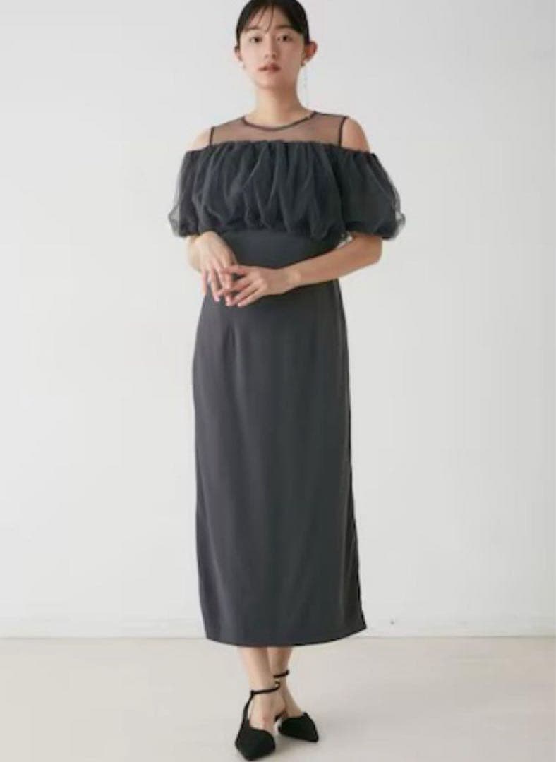 新品タグ付き LADYシアーボレロレイヤードワンピースドレス ラグナムーン M