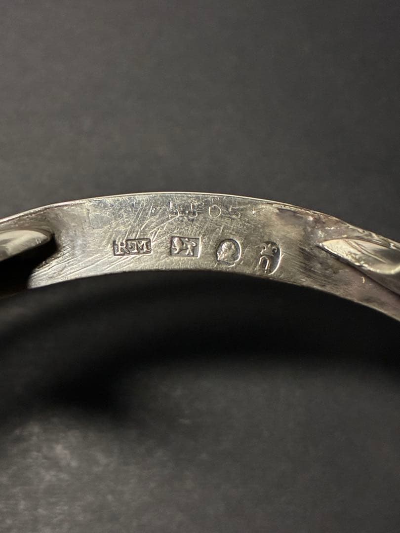 1836年 英国シェフィールド 純銀ソルトセラーウィリアム4世期コバルトガラス入