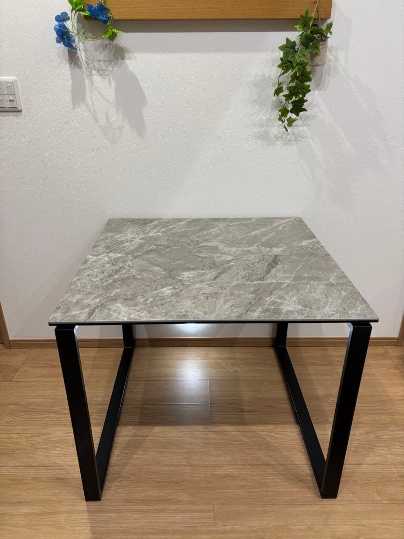 ダイニングテーブル 大理石調 セラミック 強化ガラス 85cm幅！