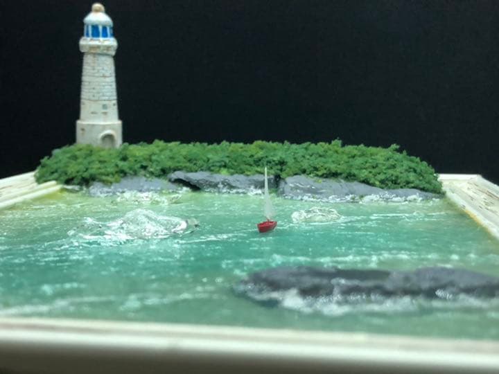 灯台のある風景　ジオラマ