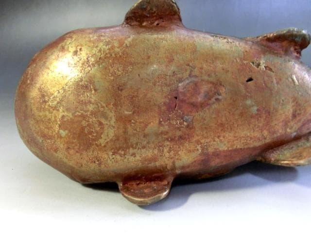 置物□金魚 金銅魚鈴 置物 魚型 オブジェ 鐘 時代物 骨董品 珍品 希少