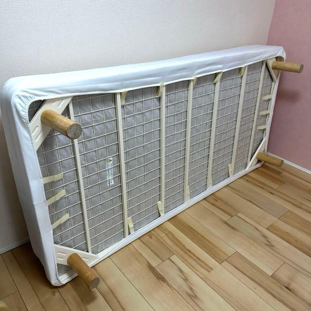 無印良品　脚付きマットレス ボンネル　シングル ホワイト③