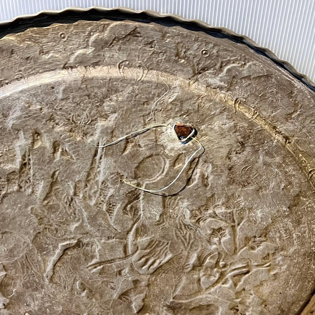 ペルシャ アンティーク トレイ 銅製 壁掛 インテリア 銅板 希少