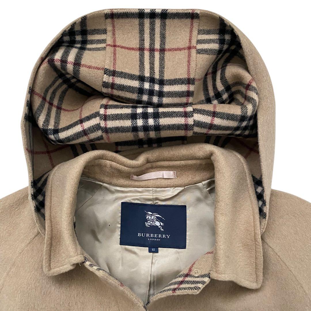 バーバリーロンドン ロングコート カシミヤ ノバチェック ダブル