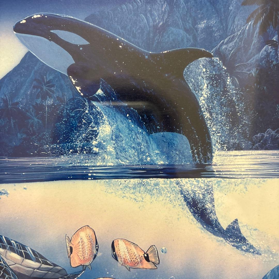 クリスチャン・リース・ラッセン ハーモニー 額装 ポスター イルカ 海