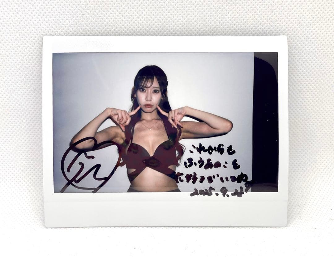 【レア！ワイドチェキ】 【コメント入り】楓ふうあ 直筆サイン入り ワイド チェキ
