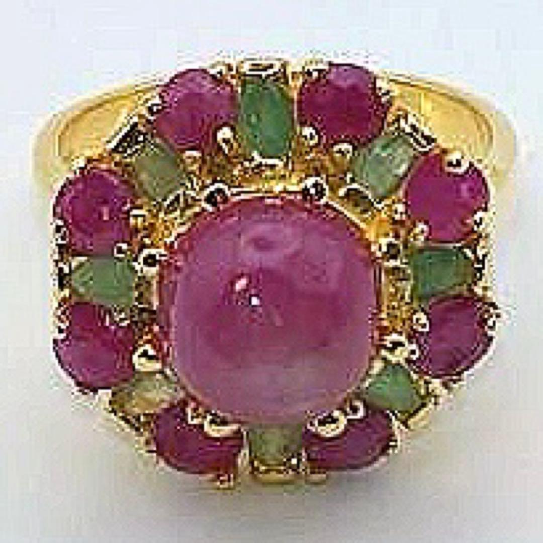 B*s様 Bas ルビー エメラルド SV925 14kYG フラワーモチ