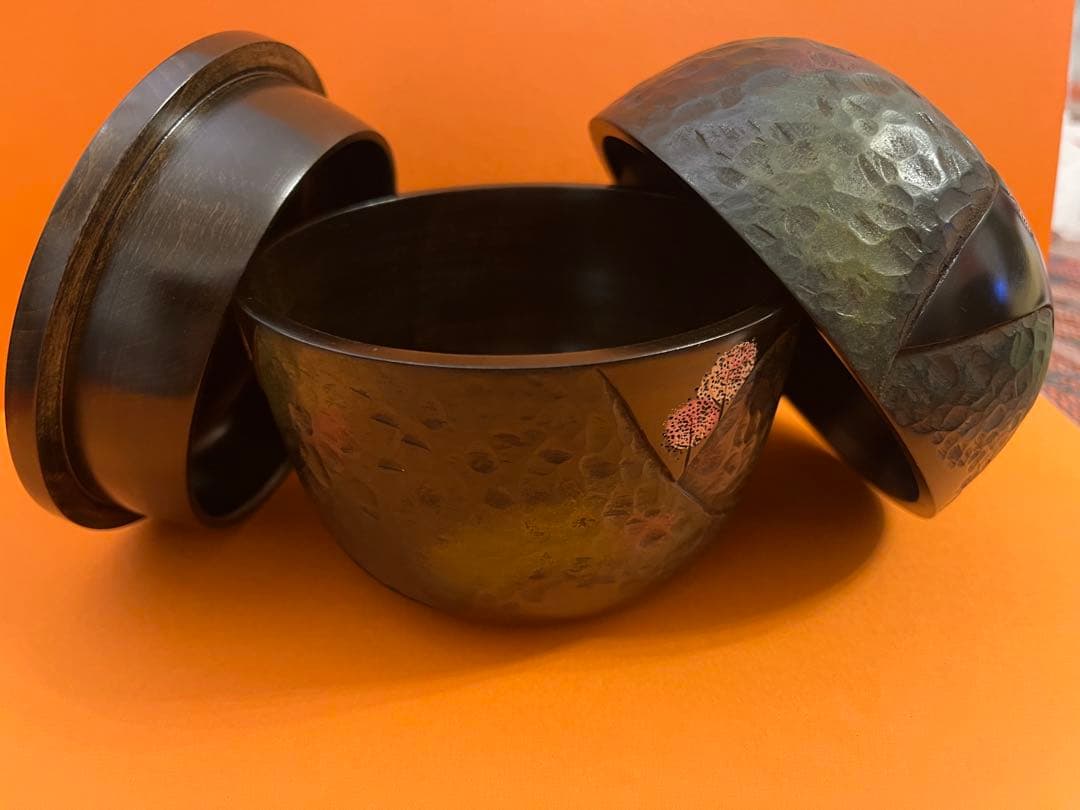 川添日記　散歩の友　お弁当　草木彫　漆