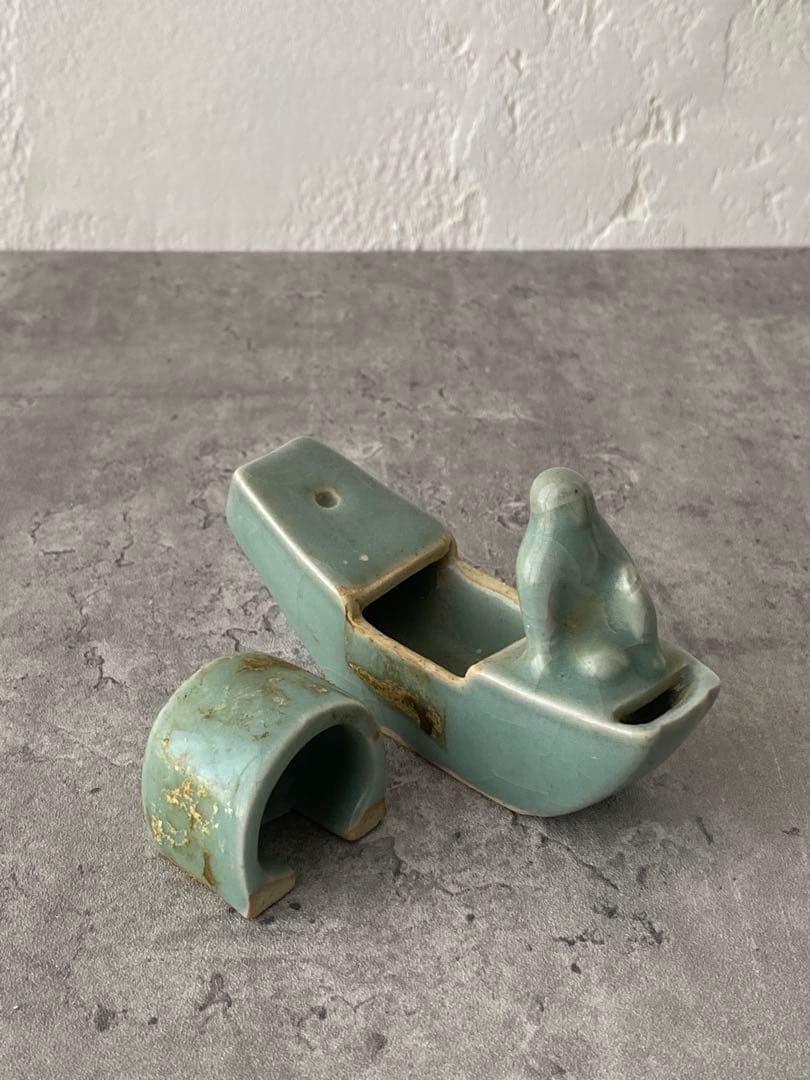 骨董】トキヤロ香合｜青磁｜明時代型物か｜香合番付掲載形