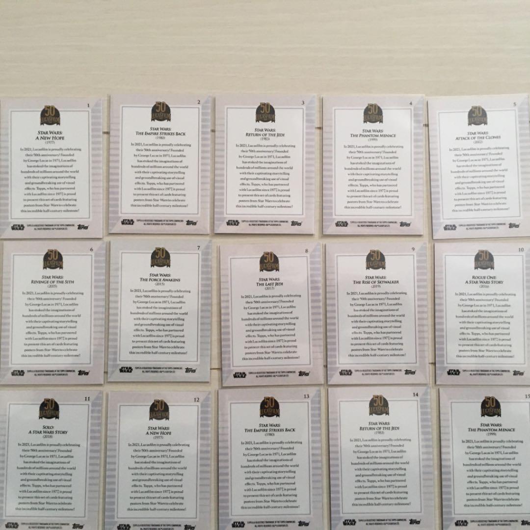 25枚コンプリート】Star Wars 50周年記念カード topps