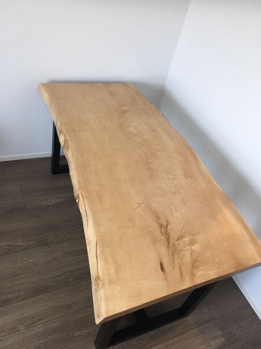 【お値下げしました♡】白栃　一枚板　ダイニングテーブル　約150センチ