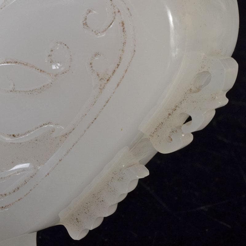 中国 玉石白玉彫刻 林權作 白玉樽 証明書・鏡面台付 V R8720 - メルカリ