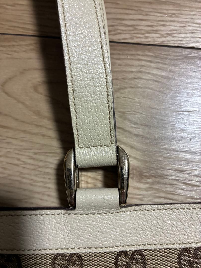 GUCCI GGパターン ハンドバッグ ベージュ/ホワイト