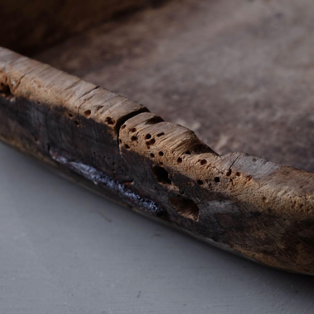 古い木鉢 飼い葉桶 木皿 水盤 古材 古道具 骨董 プリミティブ