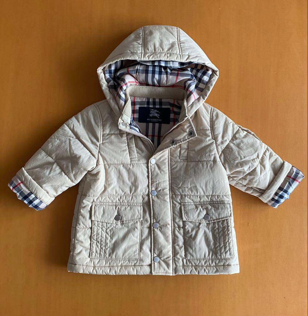 日本製BURBERRY フード付アウター 90cm バーバリージャケット