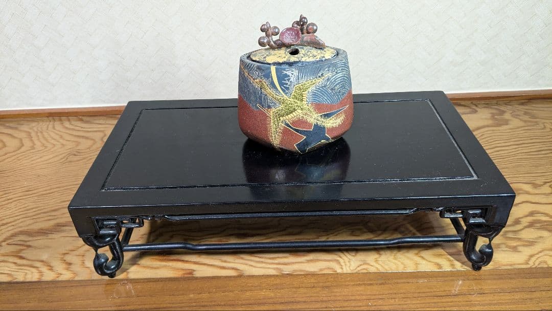 【JAPAN】九谷焼　作家作品　谷敷正人　雅彩双鶴紋　香炉 JAPAN】九谷焼 作家作品 谷敷正人 雅彩双鶴紋 香炉 JAPAN】九谷焼 作家