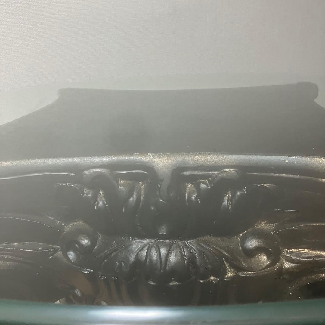 古代イオニア式 ガラス天板テーブル 特徴的な柱デザイン ロココ調