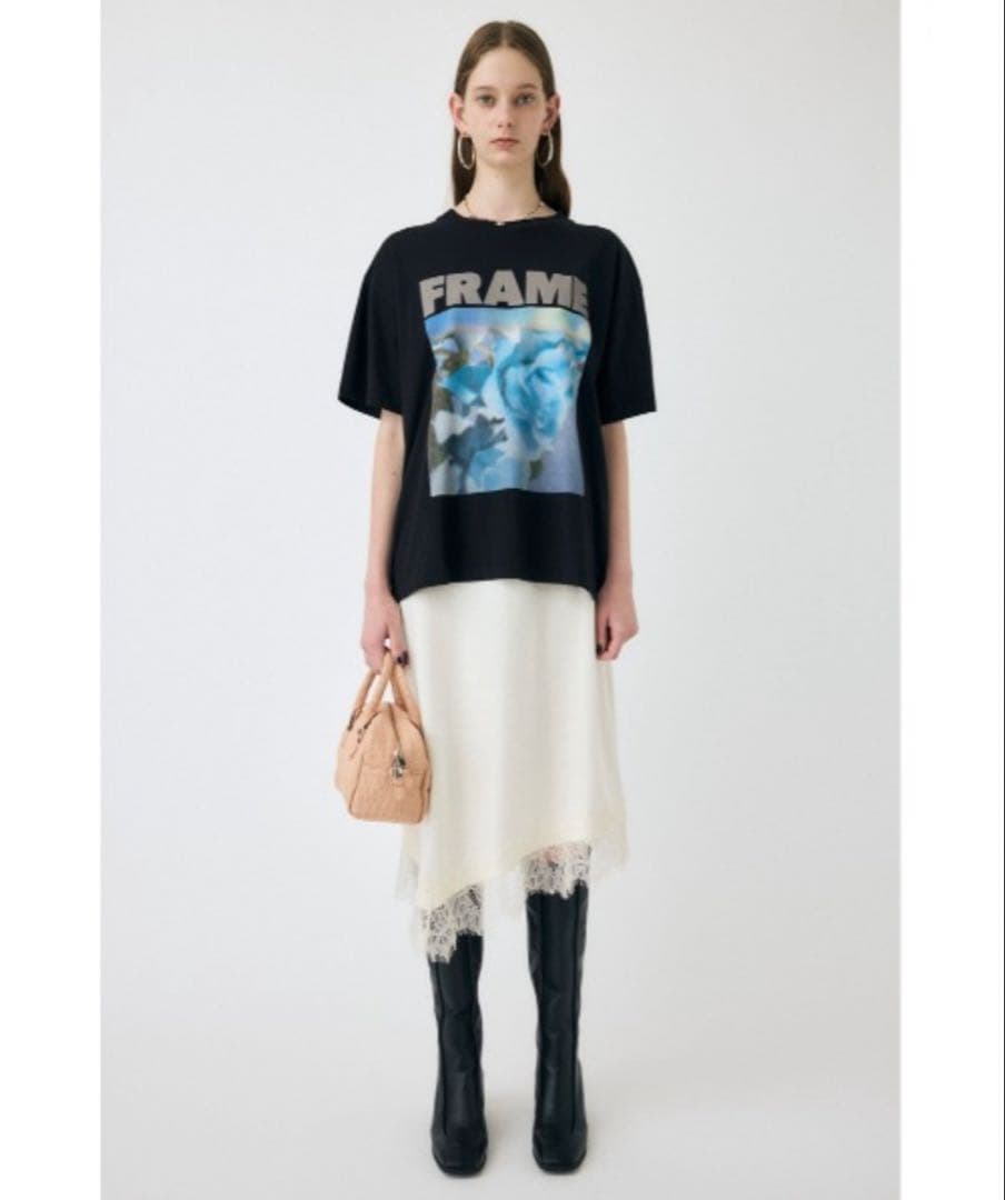 MOUSSY LACE TRIM SLIP スカート サテン オフホワイト