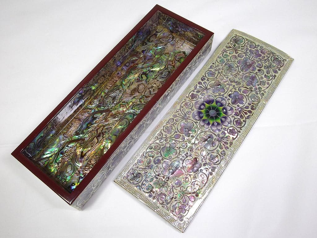 張泰福作 韓国螺鈿細工　筆箱　宝石箱　小物入れ