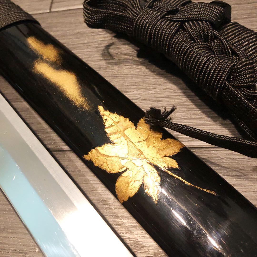 高級模造刀　高級居合刀　 土佐美術刀剣　大小セット　本研波刃　紅葉柄