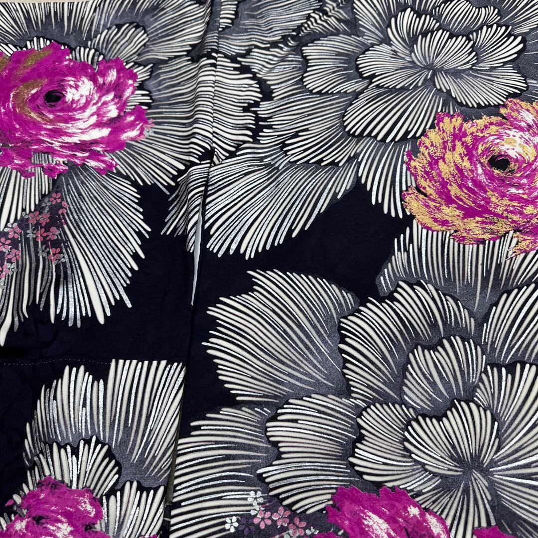 桂由美 ラインストーン キラキラ 薔薇 訪問着 濃紫地 - メルカリ