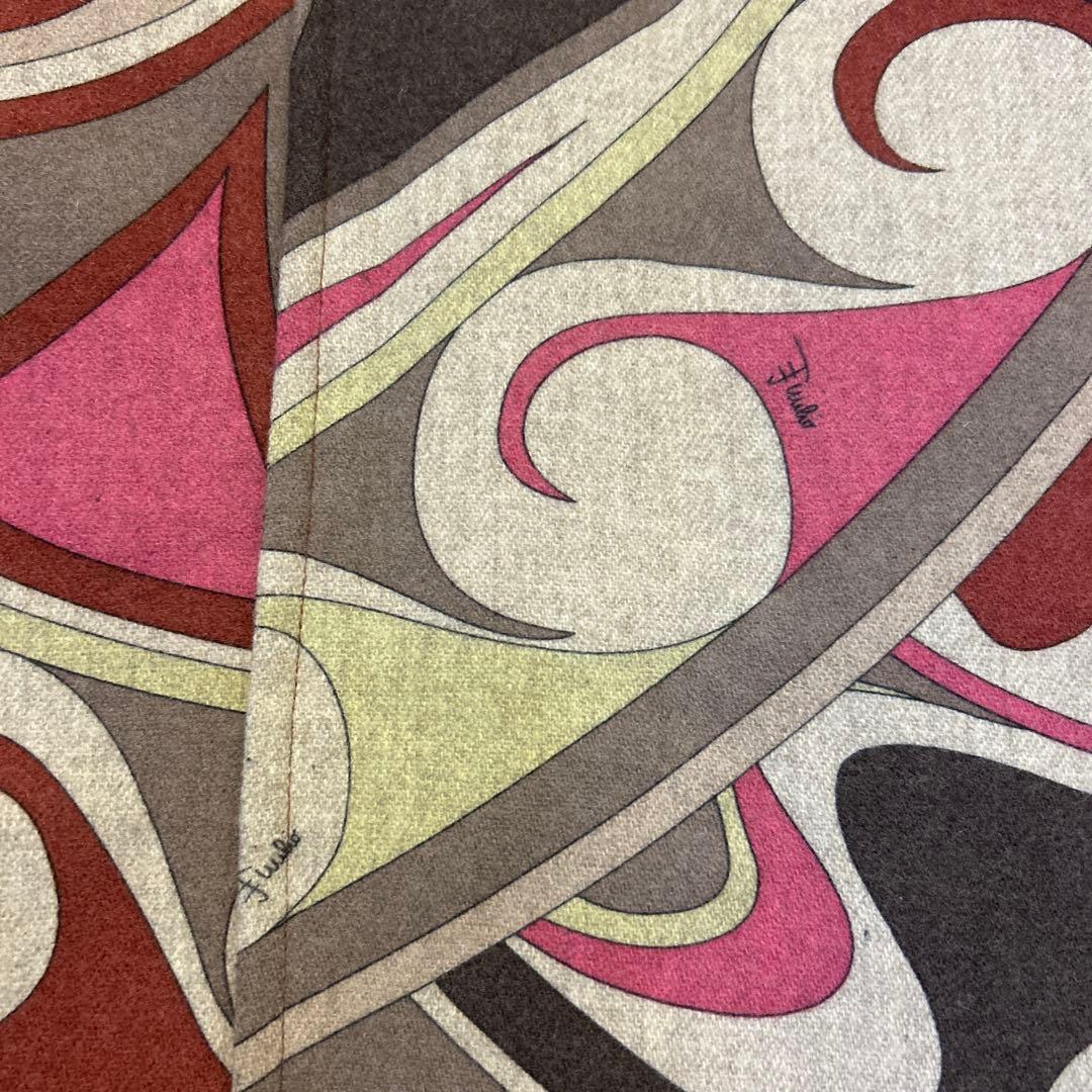 【エミリオプッチ】ピンク系プッチ柄 ウールペンシルスカート 36