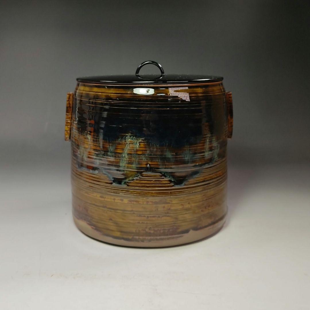 イ562 水指『亀井楽山造 鵬雲斎 極箱』『高取 管耳水指 共箱』茶道具