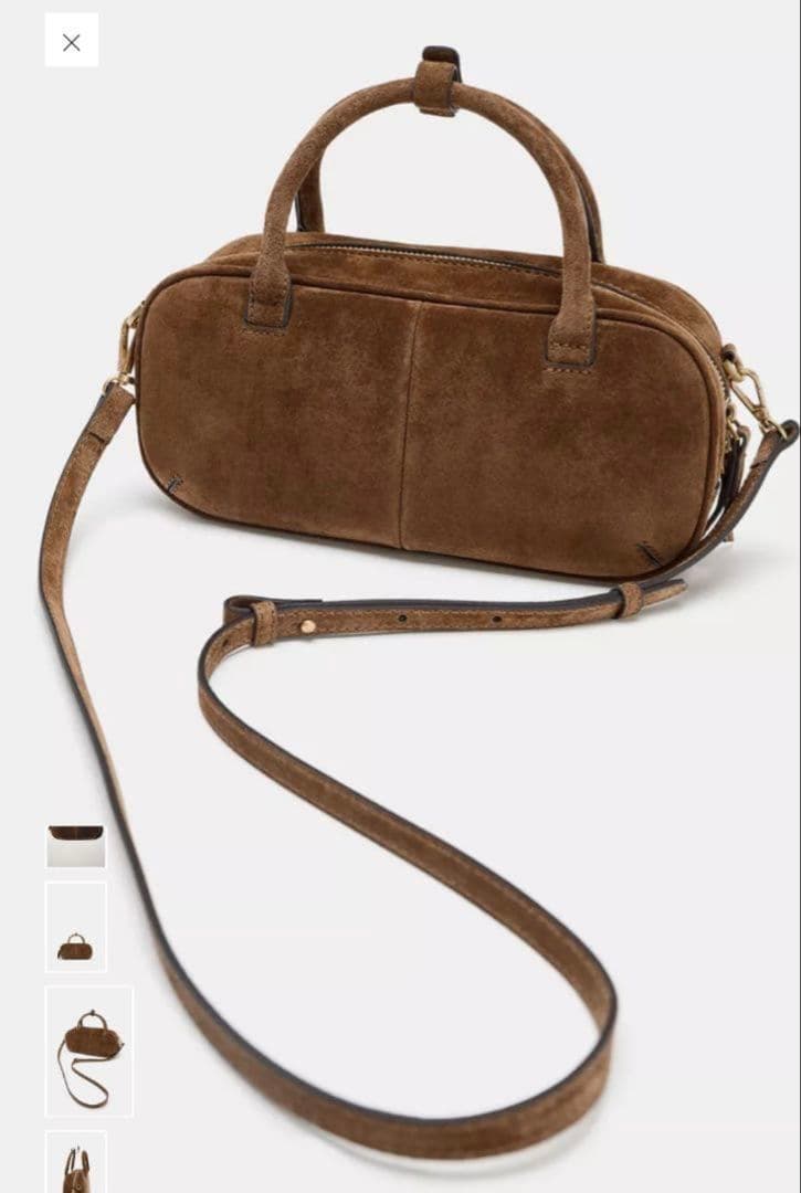 未使用　ZARA スプリッドスウェードミニボストンバッグ