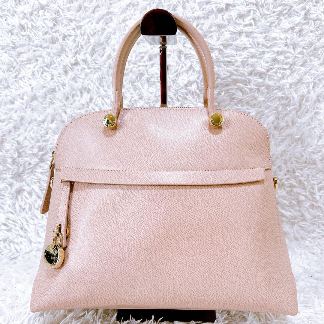 美品✨FURLA パイパー 2way ハンドバッグ　ピンク
