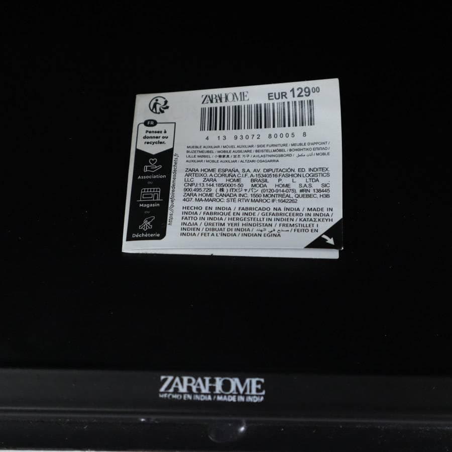 値下展示品 ザラホーム スクエアメタルベース サイドテーブル ブラック