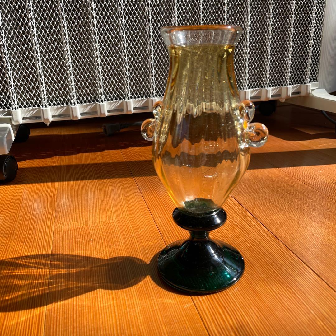 村松学 双耳花瓶 カンナカガラス 舩木倭帆