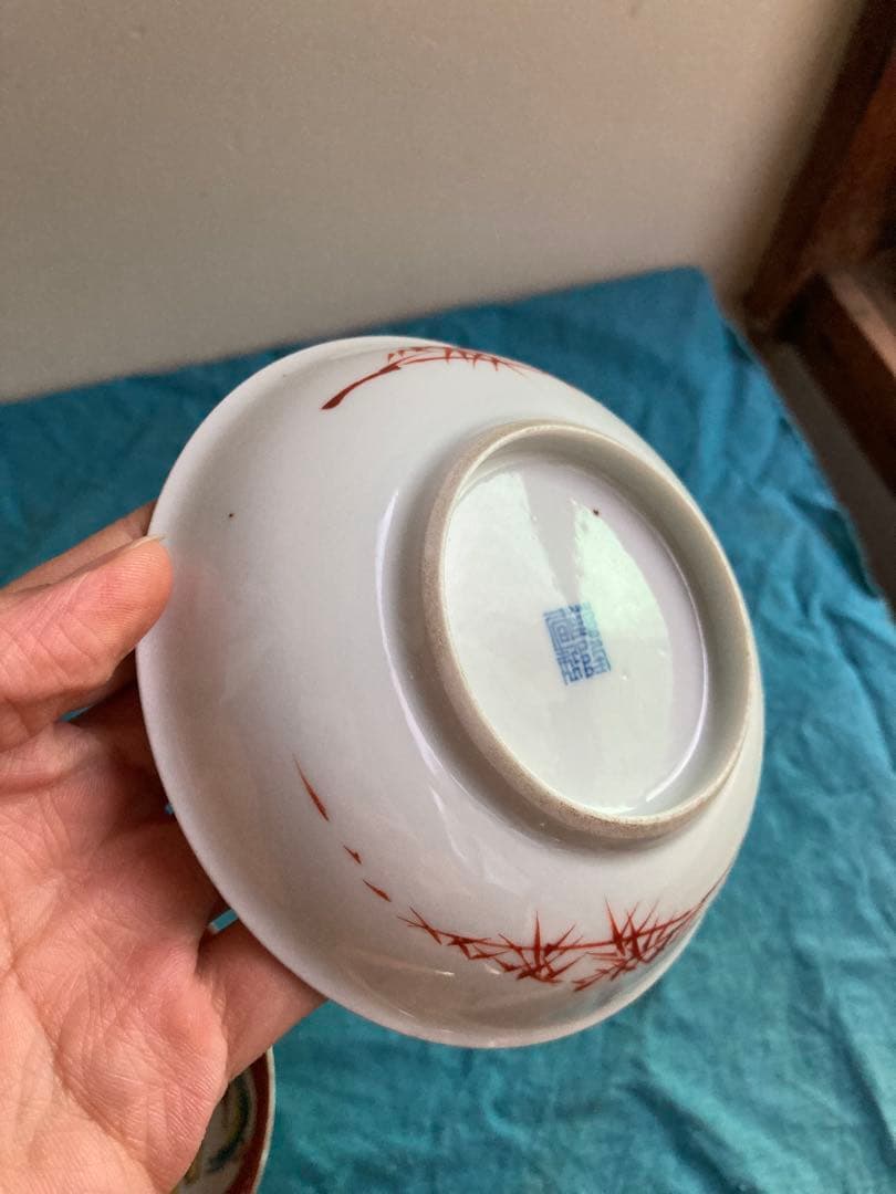 清朝 十錦手小皿 南京皿 二客