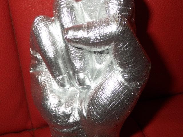 ファックサイン☆置物☆銀☆25☆ミドルフィンガー☆Fuck☆雑貨☆